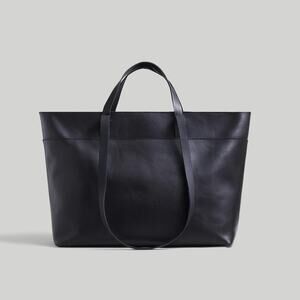 Madewell Black The Zip-Top Essential Leather Tote
